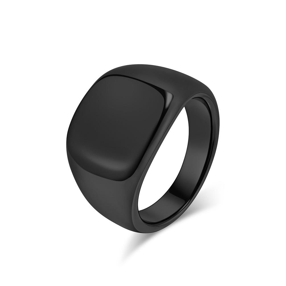 Ring für Herren, schlichte, glänzende Oberfläche, Titanstahl, Unisex, Hip-Hop-Paarschmuck, schwarz, personalisierte gestapelte Fingerringe für Männer