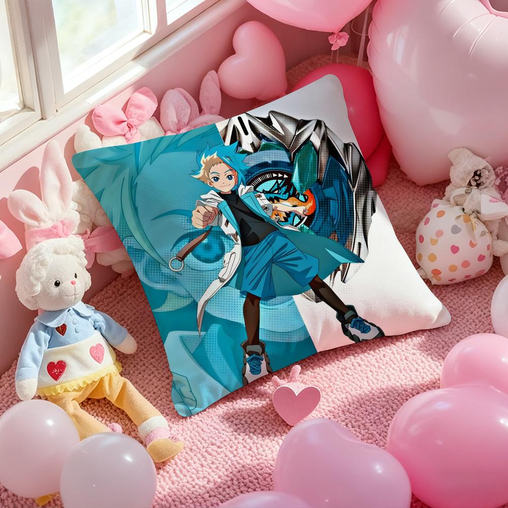 B-Beyblade Burst Anime Cushion Cover Pattern Printed Pillowcase for Living Room Sofa Cushion Cover & Bedroom Decor