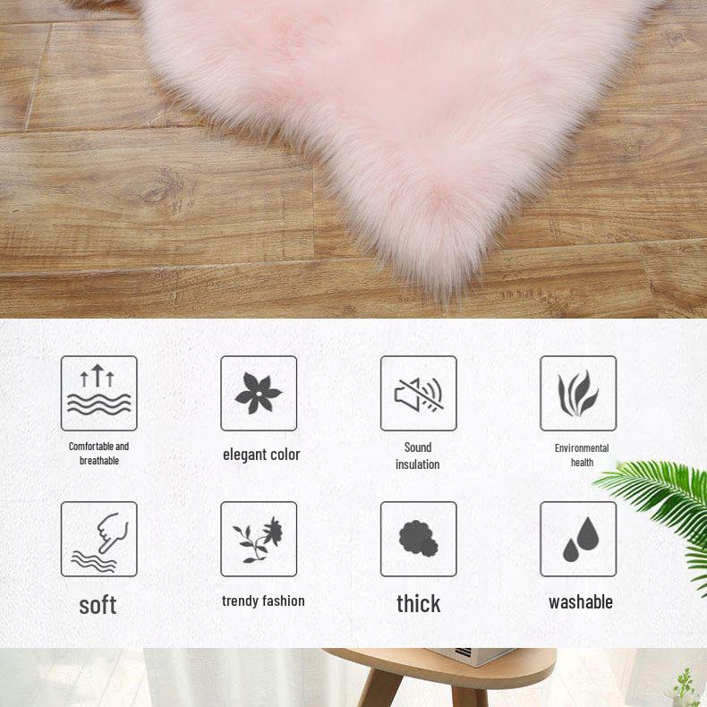 Luxury Faux Wool Plush Bedroom and Living Room Rug