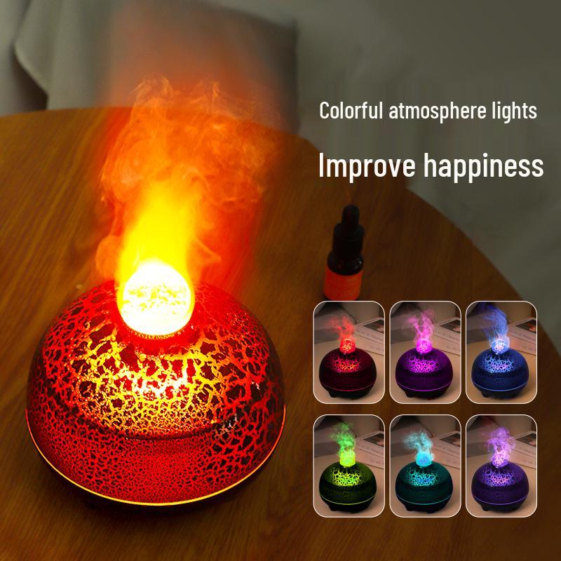 Cross-Border Seven-Color Aroma Flame Diffuser & Ultrasonic Essential Oil Humidifier