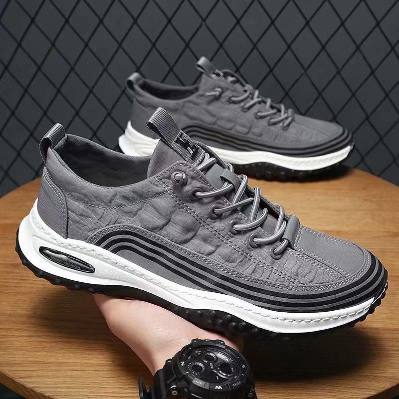 Summer New Men's Canvas Shoes Breathable Thin One-pedal Casual Board Shoes Ice Silk Cloth Shoes Sports Trendy Shoes