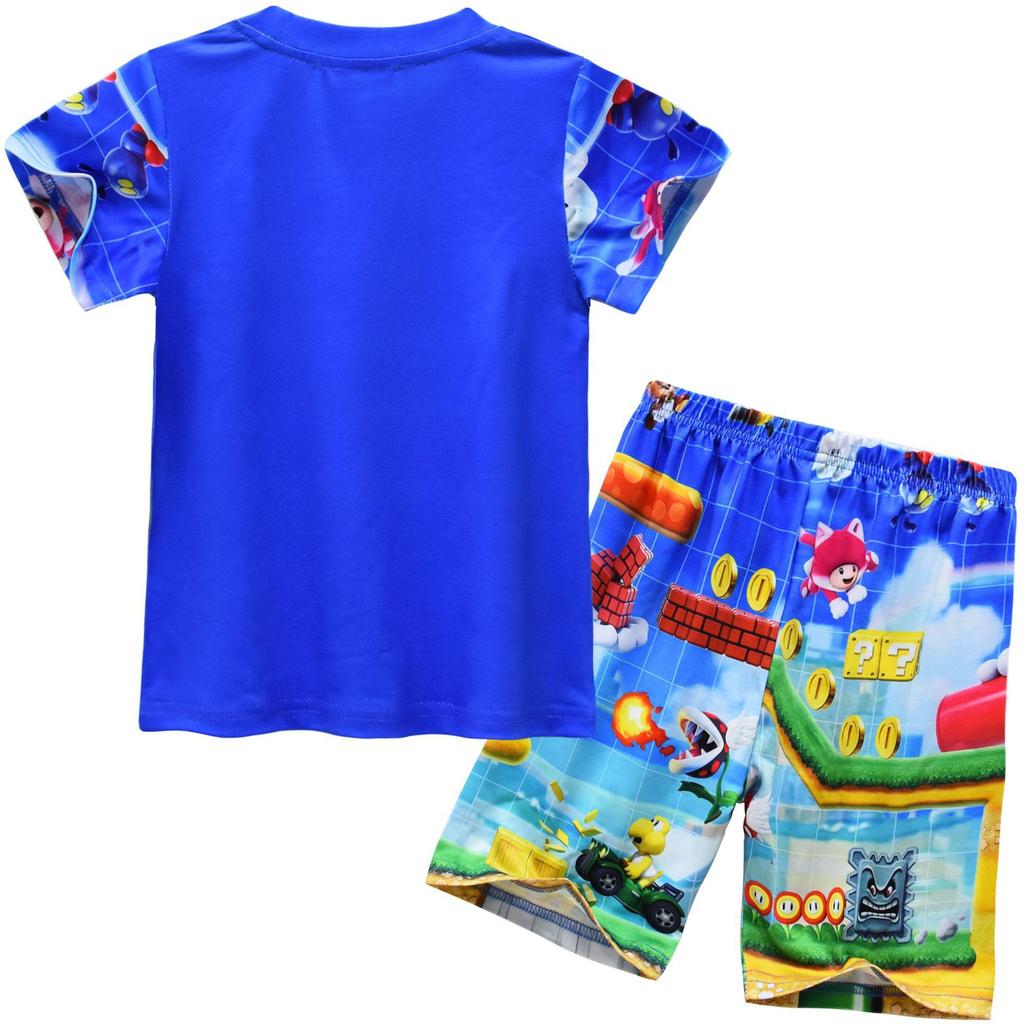 Short-Sleeved Animation Cartoon Digital Printing, Middle-Aged And Older Children'S Daily Loungewear, Short-Sleeved + Shorts Set 91216