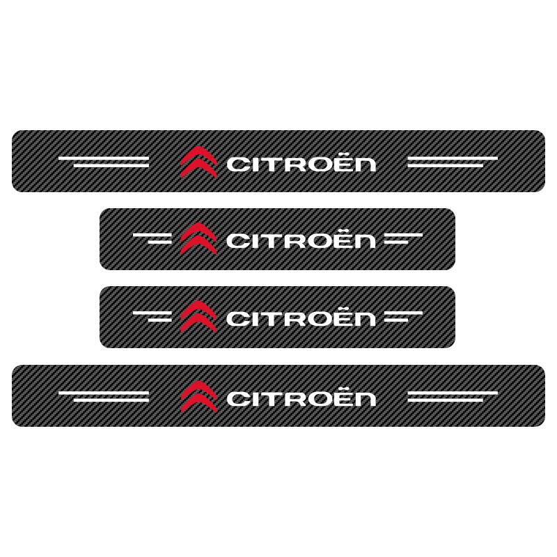 

4 шт. Кожаная наклейка для защиты порога двери автомобиля Автоаксессуары Для Citroen C1 C2 C3 C4 Grand Picasso C4L C5 C-ELYSEE DS Berlingo