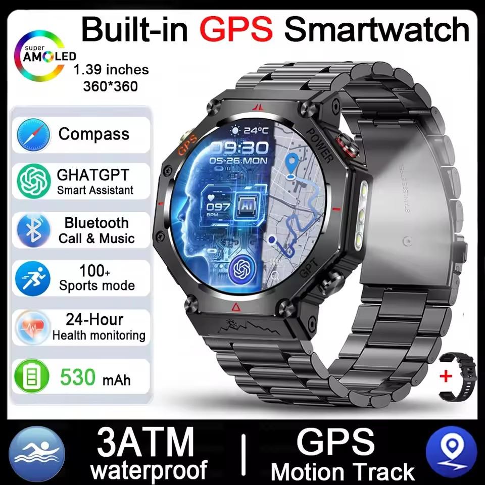 For Xiaomi New ChatGPT AI Assistant Smart Watch 5ATM Waterproof GPS Built-in Dual-band GNSS Compass Sport Smartwatch Men Woman