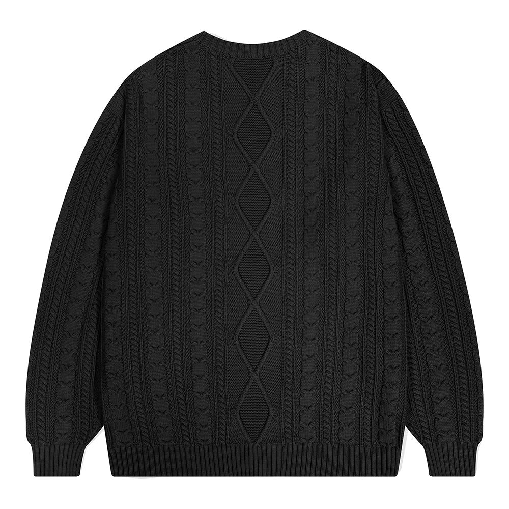 MAHAGRID Fisherman Knit Sweater Black(Mg2Dfmk624A)