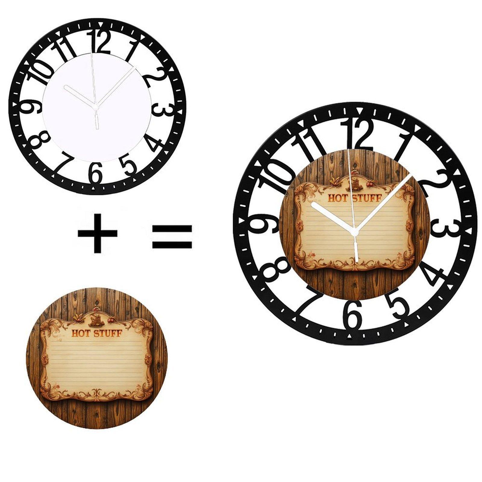 25cm Circular Iron Wall Clock with a Continuous-Motion Sweep Second Hand (Black,10 inch(25.40cm))