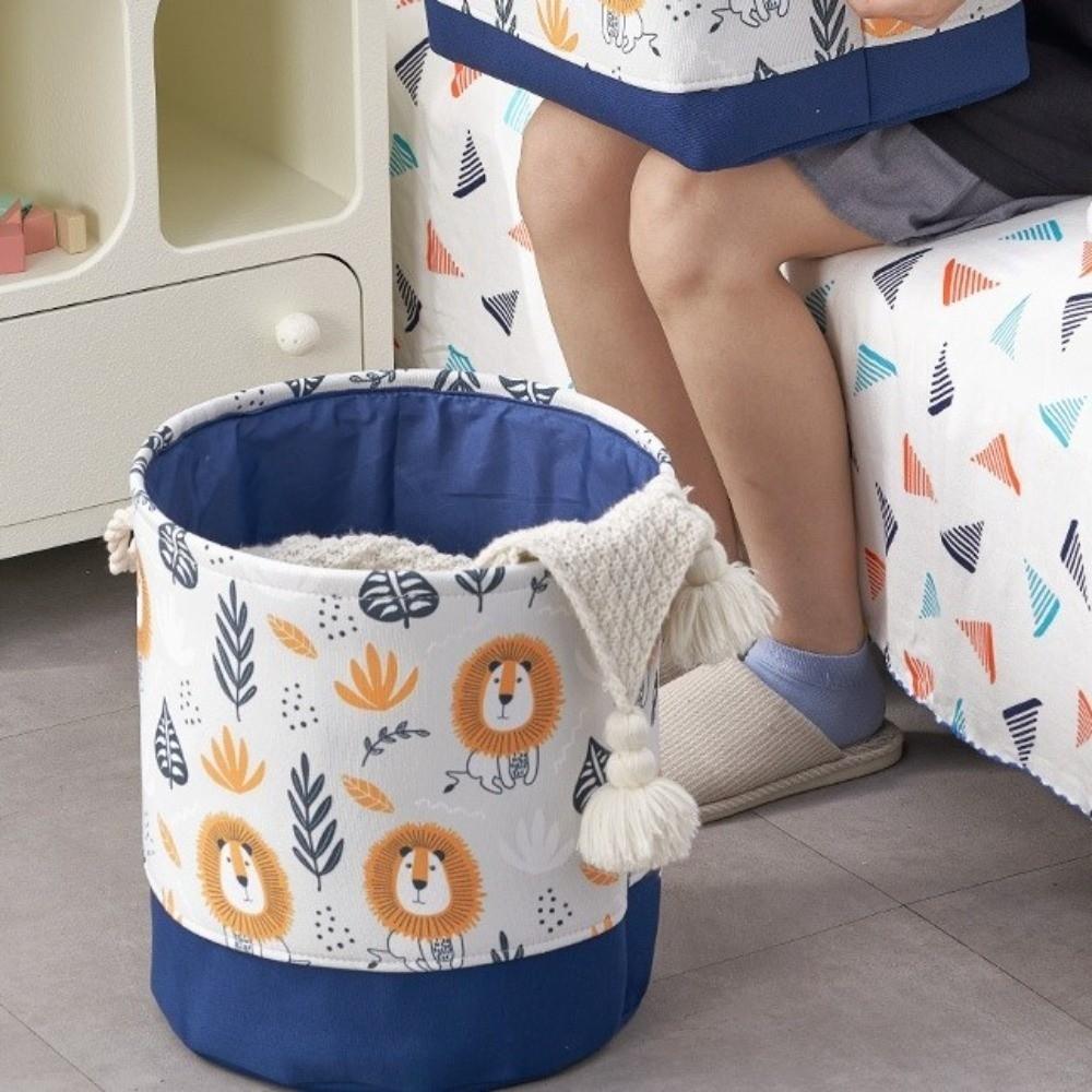 Portable Toys Storage Basket Cartoon Organizer Basket Canvas Laundry Basket Clothes Organization