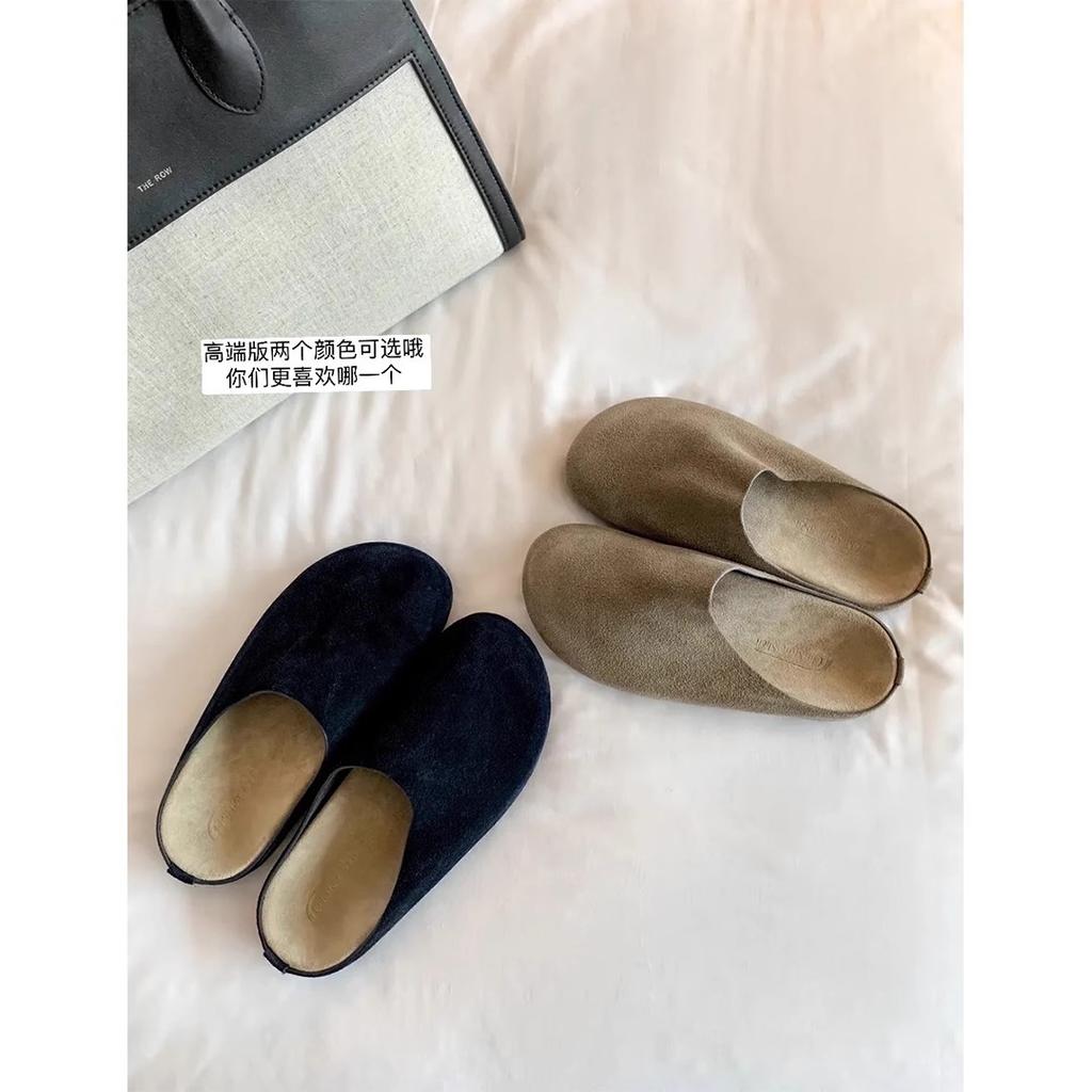 Lazy row~ retro style thick-soled lazy people baotou semi-slippers wear outside
