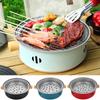 Bærbar grillgrill koreansk kullkomfyr Rustfritt stål Delt BBQ-komfyr Rund non-stick grillstativ for utendørscamping