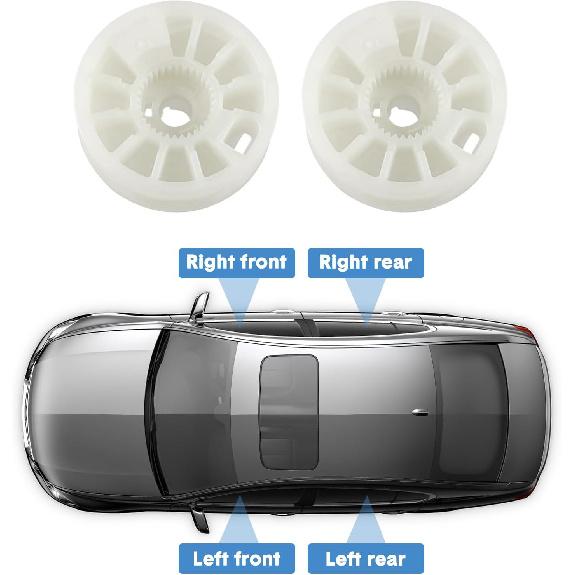 

4PCS Window Regulator Drum Gear Spool, Window Regulator Sprockets Spools Fit for 2016-2021 Kia Optima Sportage Hyundai Tucson, for Front Rear Left