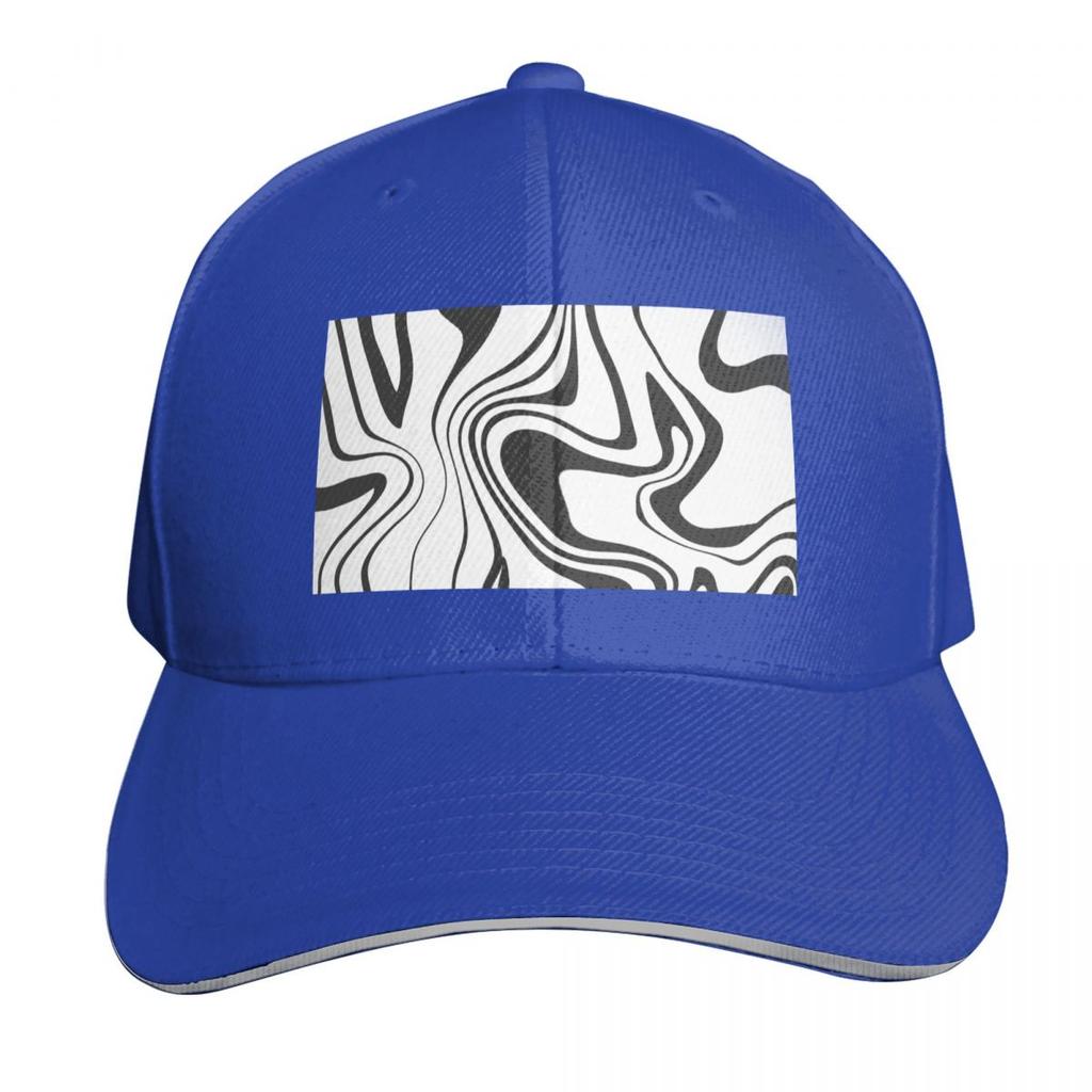 Black and White Trippy Print Baseball Cap Ball Cap Thermal Visor Designer Hat Big Size Hat Unisexs Caps Womens