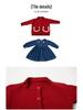2025 Girls' Stylish Denim Two-Piece Dress Set for Spring/Autumn
