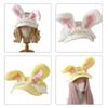 Balletcore Lace Sun Hat Cartoon Rabbits Lace Hat for Yoga Workout Sports Hat Breathable Empty Top for Outdoor Sports  Beige