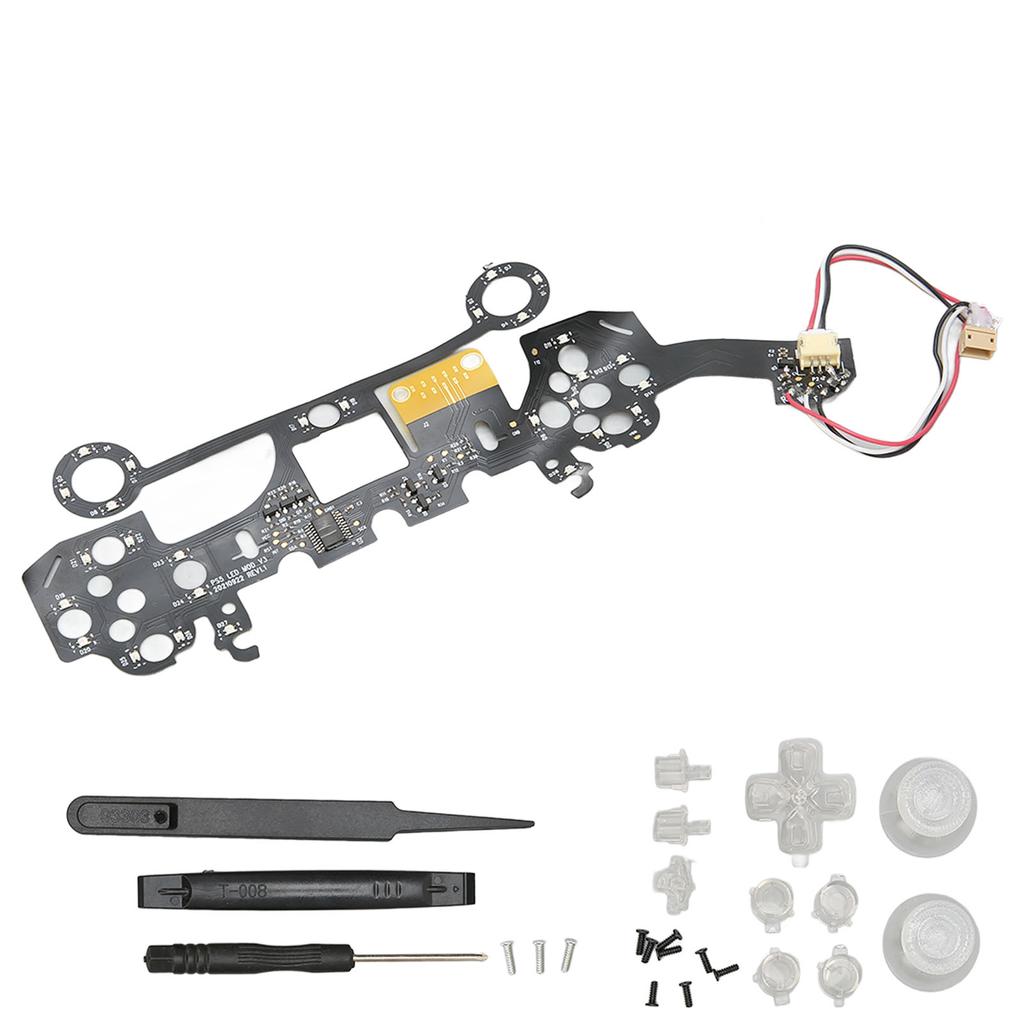 D-pad Osvětlená Tlačítka Sada DIY Vícebarevná Osvětlená Domácí Tlačítka na Přední Straně pro Ovladač PS5