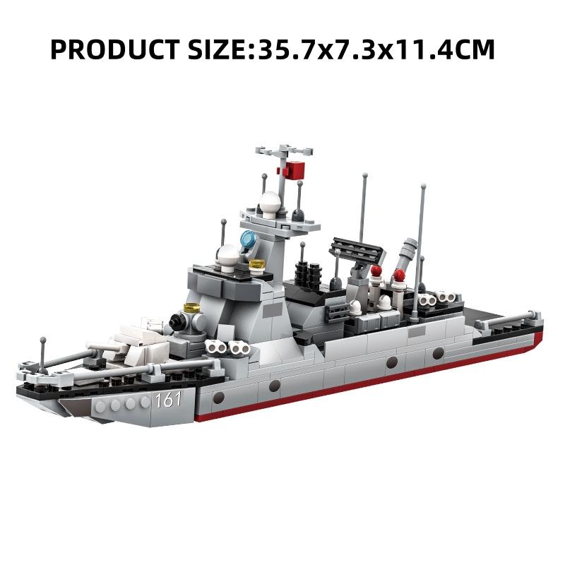 376PCS 052D Missile Destroyer Military Building Blocks Model Toy For Kids Boys Children Gifts Small Particle