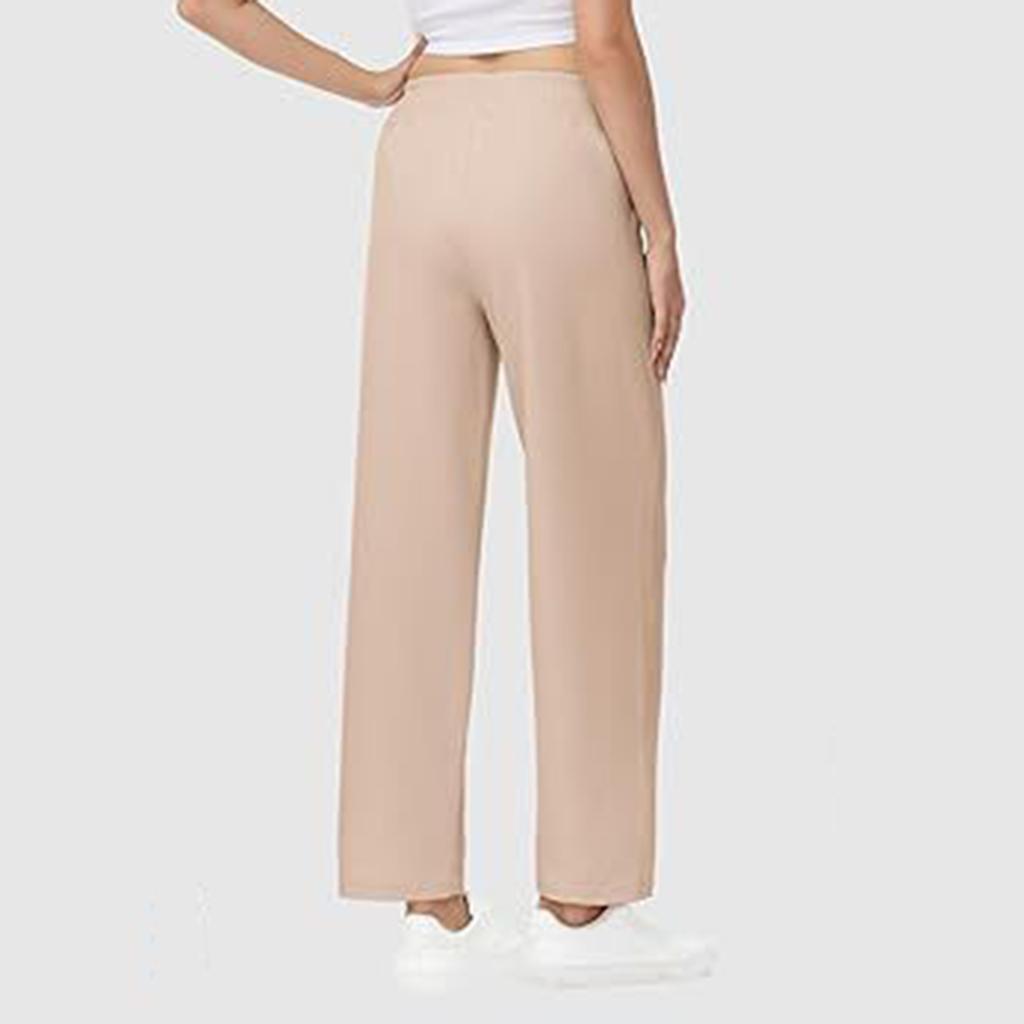 Women's Loose High Waist Solid Color Straight Pocket Casual Sweatpants