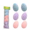 6PCS Set Easter  Decorations Ornaments Bright Color Striped Foames Eggs  Decorations for Easter Holiday Occasion