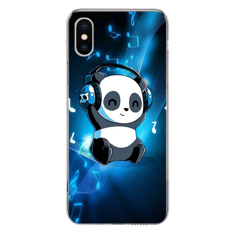 Panda Anime Niedliche Handyhülle für Apple iPhone 11 12 13 Pro XR X XS Max 7 8 6 6S Plus + Mini 5S SE Print Shell Coque Fundas