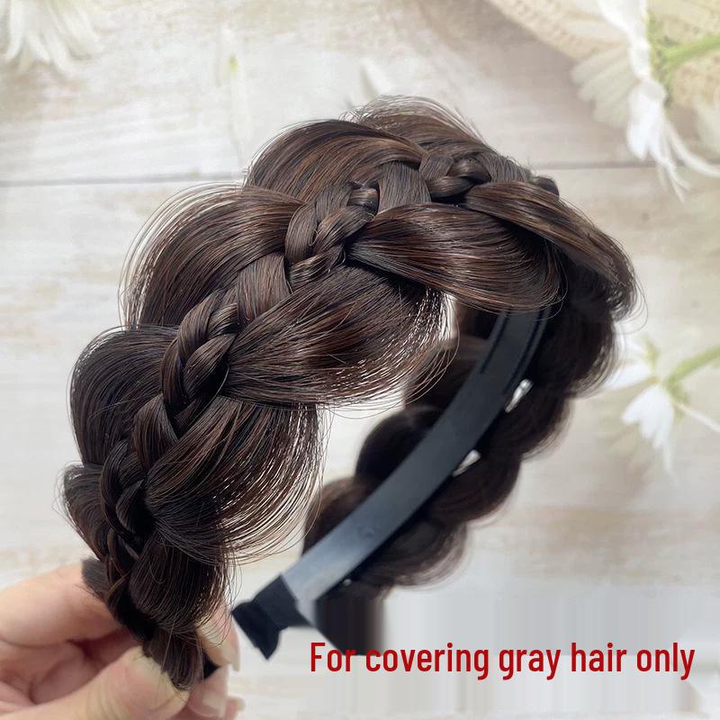 Wide Edge Fishbone Braided Headband Wig – Covers Hairline & High Skull Top