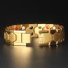18MM Wide 4 In 1 Magnetic Therapy Man Bracelet For Pain Relief Indian Male Jewelry Gold Color Stainless Steel Men's Bracelets