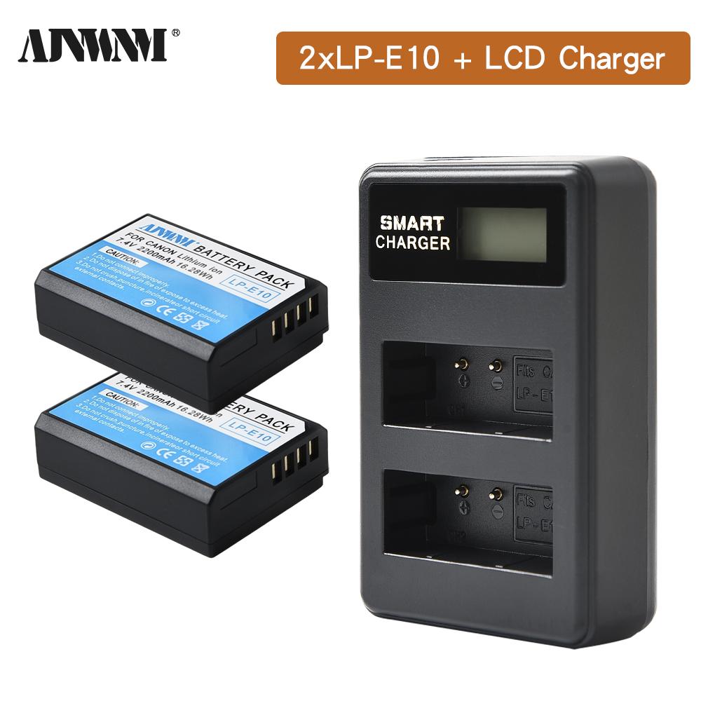 LP-E10 Camera Battery Rechargeable Batteries for Canon EOS 1100D 1200D 1300D 2000D 4000D Rebel T3 T5 T6 KISS X50