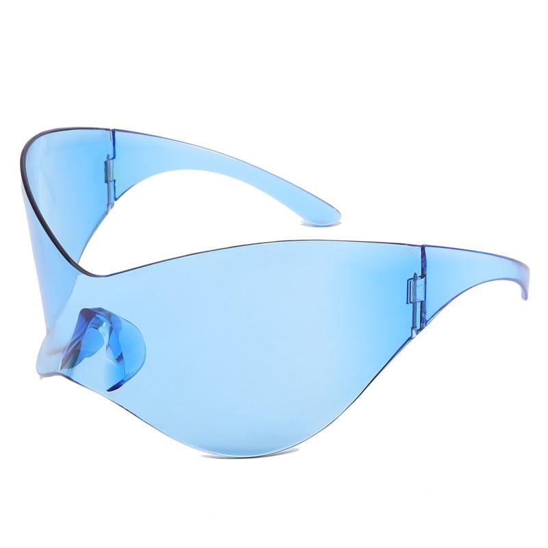 Oversized Cyberpunk Retro One Piece Sunglasses with Future Tech for Women Men Y2K Fashion Super Sunglasses Punk Mask UV400