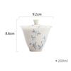 Porcelain Hand-painted Orchid Gaiwan Cover Bowl White and Blue Ceramic Tea Making Bowl Chinese Style Simple Tea Cup