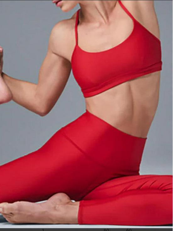 Alo Sexy Back Strap Sports Bra - Moisture-Wicking, Bare Feel Yoga Fitness Tank Top