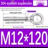 304 Stainless Steel Expansion Bolt with Ring Hook, M6/M8/M10/M12.