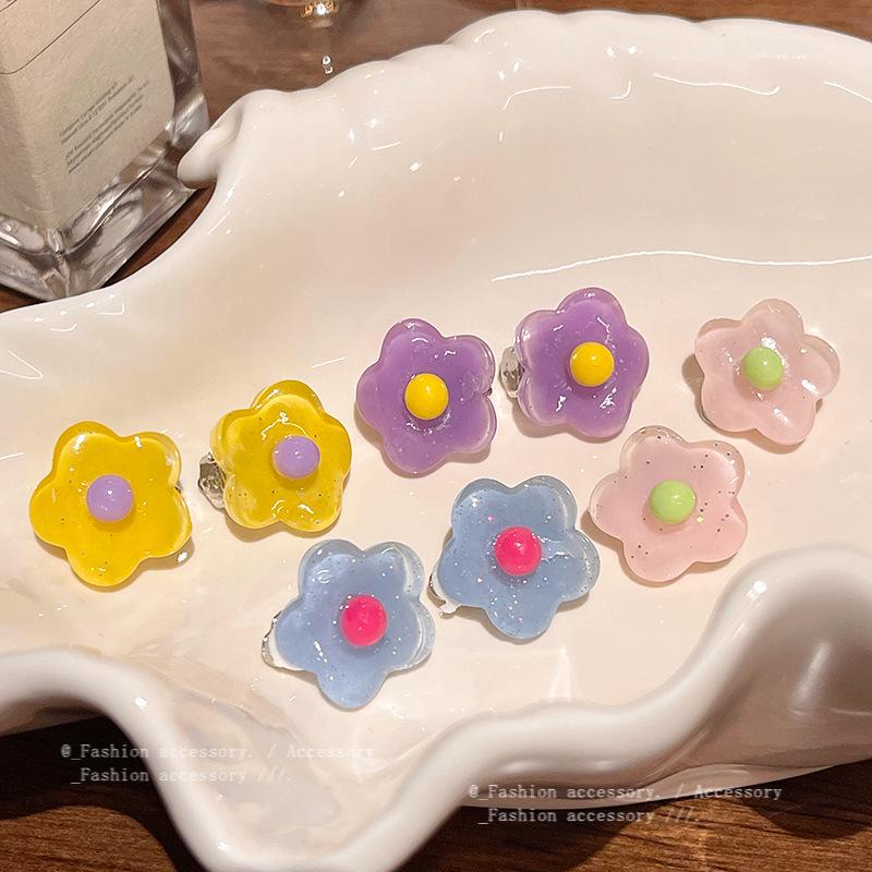 Dopamin Mädchenhafte Blume Ohrclip: Vielseitige, Ohrlochlose, Niedliche Ohrringe