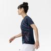 Short Sleeve Game Dynamotion Perfect for Club Navy Size M Women's Tennis/Badminton Shirt, Sweat-Wicking, Quick-Drying, Fit, Activities, Blue,