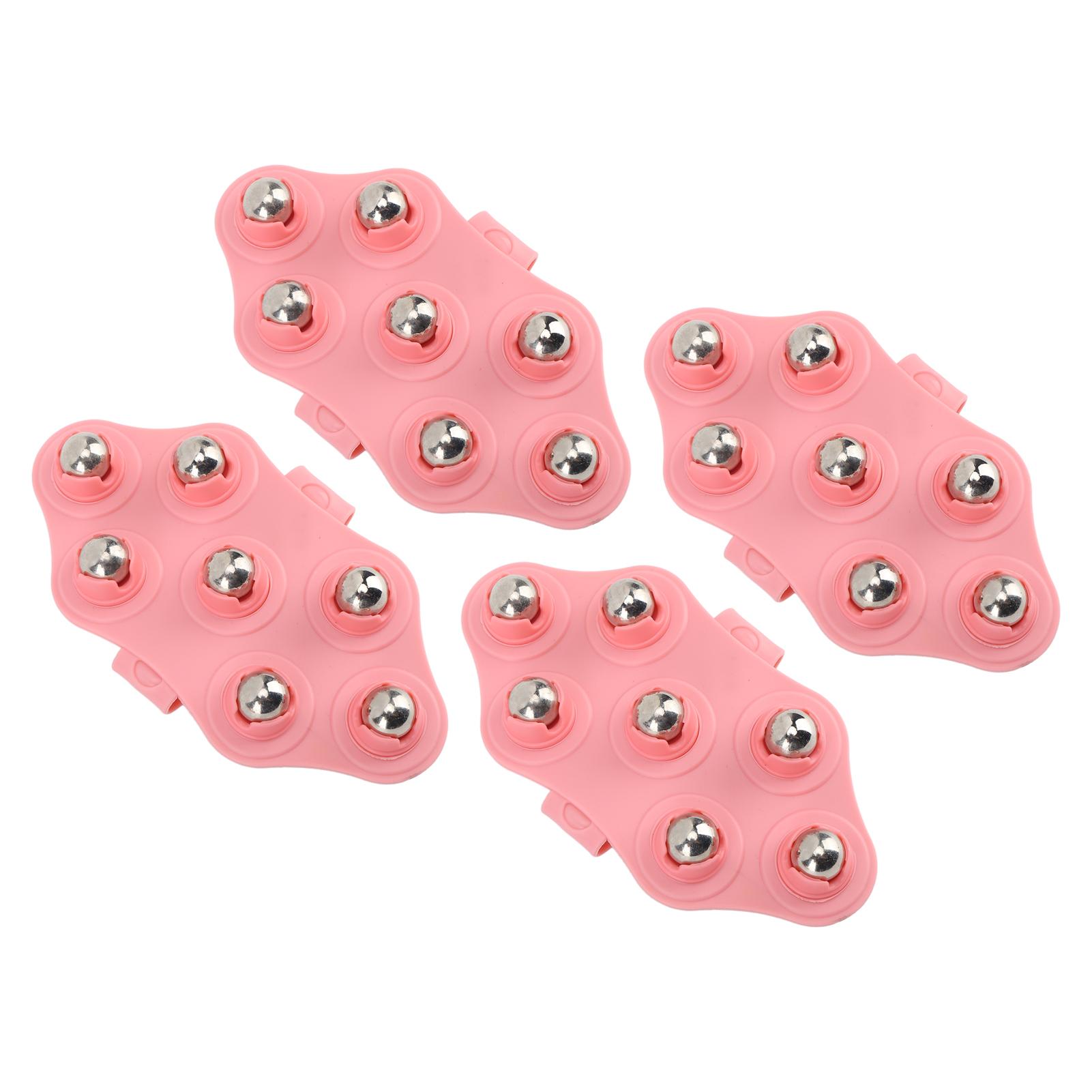 

4pcs Palm Shaped Massage Glove Manual Glove Massager with 7 Roller Balls for Body Massage