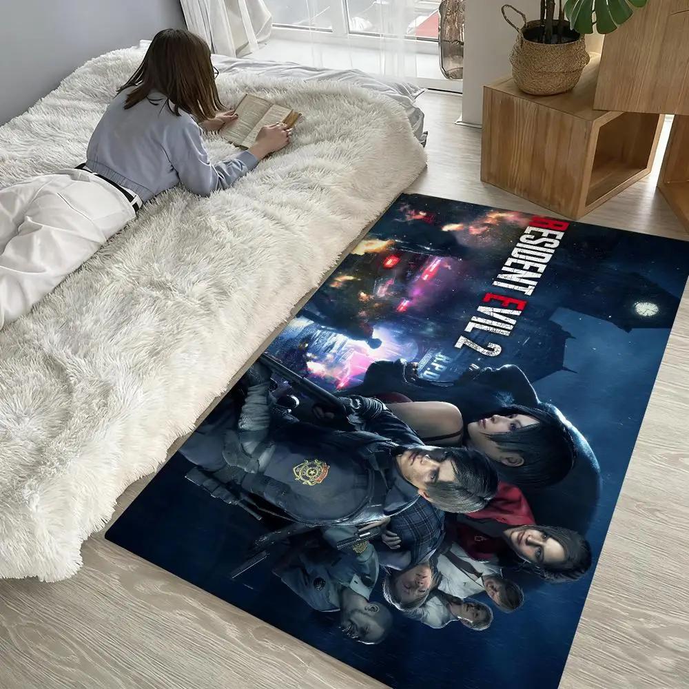 Resident-Evils Horror Game Movie Floor Mat Soft Thickened Absorbent Non-Slip Bedroom Living Room Door Mat Home Flannel Rugs