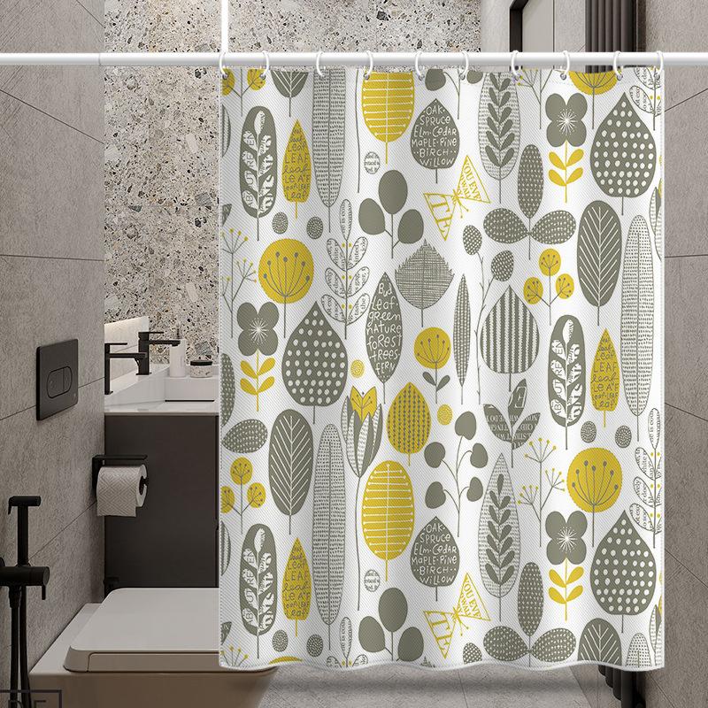 Bathroom Thickened Waterproof Curtain Mildew Proof Shower Curtain Shower Partition Curtain Shower Curtain Bathroom Curtain Free Perforation