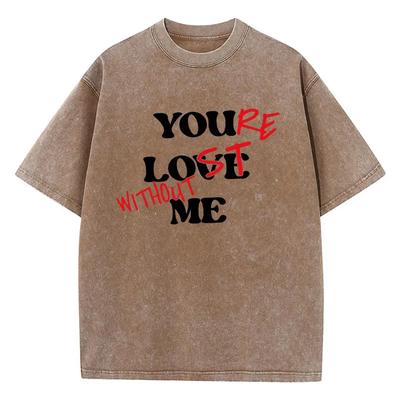 You Love Me Funny Letters Print Male T Shirt Graphic Cotton T Shirts High-Quality Loose T-Shirt Fashion Shoulder Drop Tops