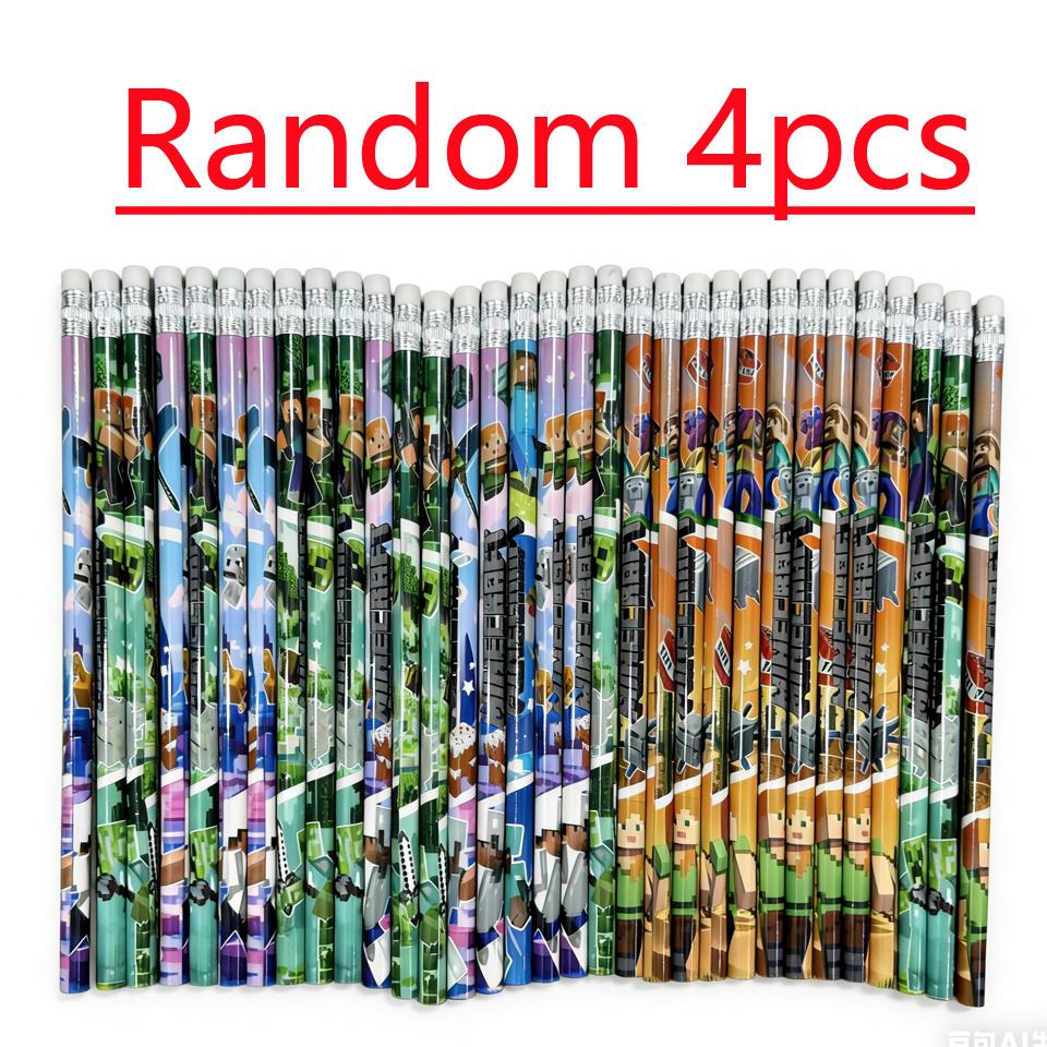

4Pcs-12Pcs Pencil No Box High Appearance Level Minecrafted 2B Pencil Children Special Wood Pen Stationery Birthday Gift (As shown-9209)-