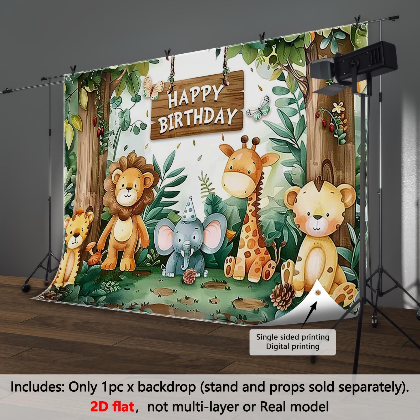 

Cartoon Jungle Animal Theme Decoration Background Winter Photography Backdrop Decorations For Photo Studio Photo Booth Christams Party W100*L75cm