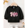European sizes Christmas Simple  Letter Print Pattern, Soft and Comfortable Thin Round Neck Sweatshirt for Kids Aged 0-3 Years