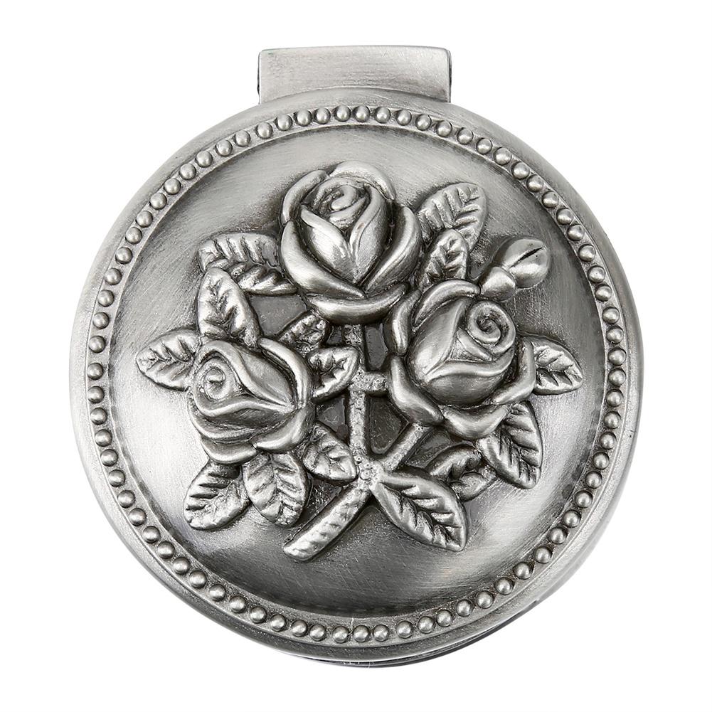 1 pcs Vintage Flower Carved Round Shaped Zinc alloy Jewelry Box For Ring Storage