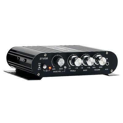 ST-838 Sound Amplifier HiFi 2.1 Channel Power Amplifiers 80W*2 Stereo Bass Treble Audio Amplifier Car Home AMP Mini Media Player