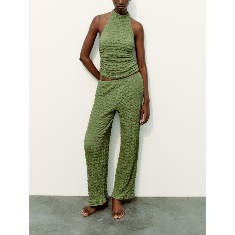Za2024 Summer New Product Women's Clothes Halter Top 5039492 500 High Waist Pants 5039347 500