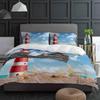 Sea Beach Lighthouse Starfish Seagull Duvet Cover With Pillow Case Custom 3pcs Bedding Set Quilt Cover Double Bed Home Textile