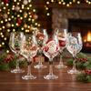 Glassware Santa Claus Christmas Wine Glass Elk Transparent Glass Goblet Snowman 3D Creative Tall Glass Christmas
