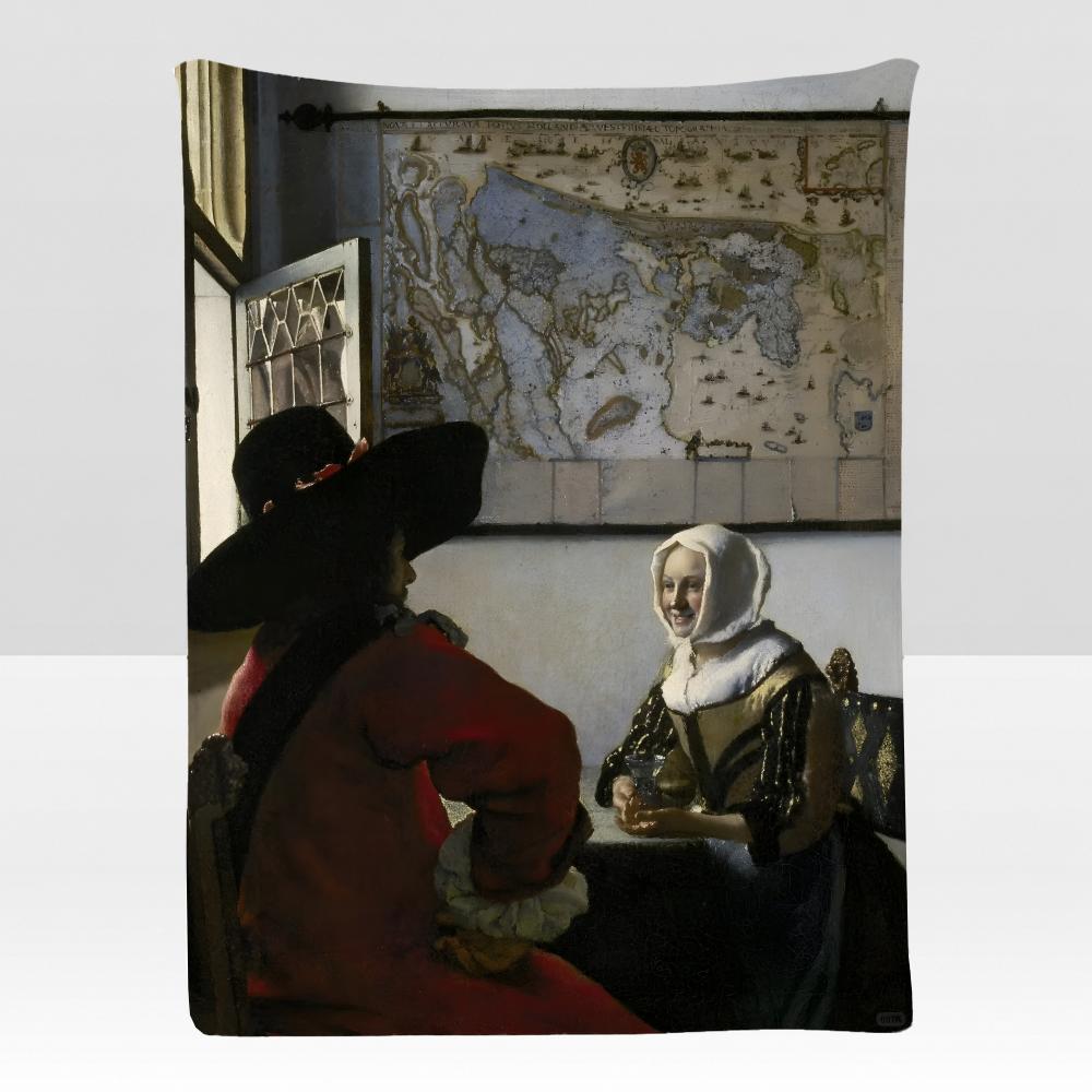 artist JJohannes VVermeer Throw Soft Flannel Blanket for Bed Bedroom Sofa Picnic Throw Skinfriendly Breathable Gift Cover