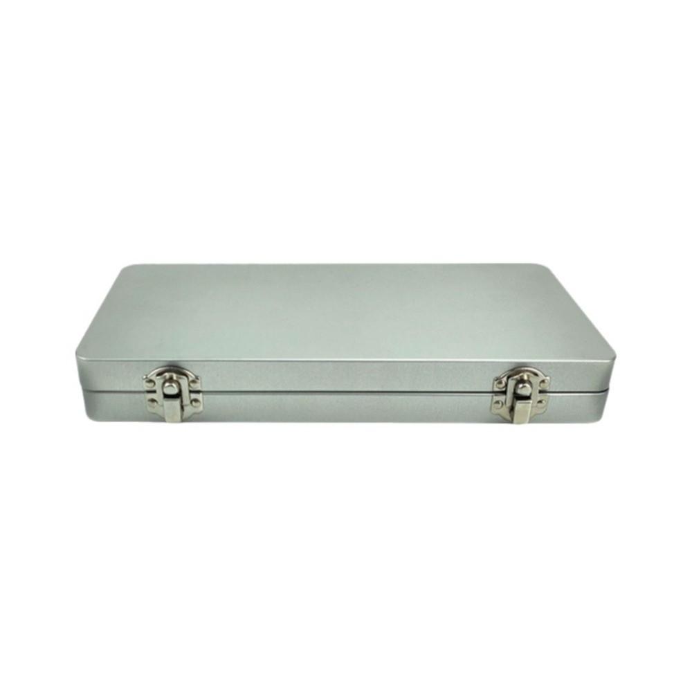 Hinge Flap Lock Storage Box Tinplate Material Organizer Box Classic Design Metal Box Art Supplies