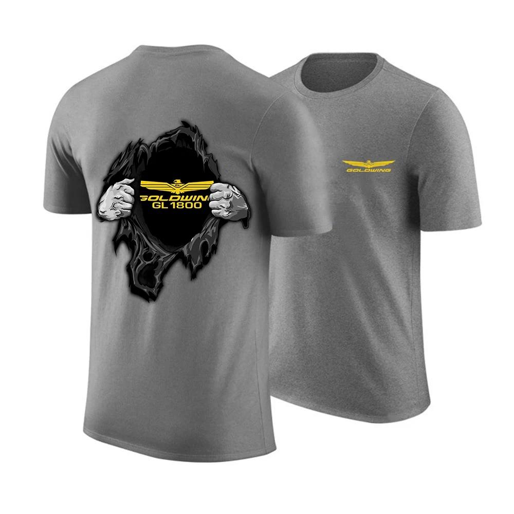 

2024 Новый Goldwing GL1800 GL1500 Японские мотоциклы Мужская летняя модная футболка с принтом Уличная футболка с коротким рукавом Удобные топы 3XL