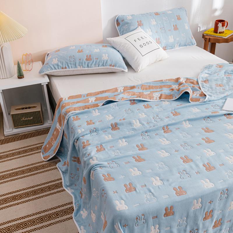 New Pure Cotton Six Layer Gauze Towel, Duvet Sheet, Double Air Conditioning Blanket, Annual All Cotton Sofa Towel, Seasonal Lunch Break Blanket