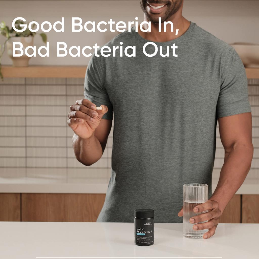 Sports Research, Daily Probiotic, Delayed Release, 60 Billion CFU, 30 Veggie Capsules