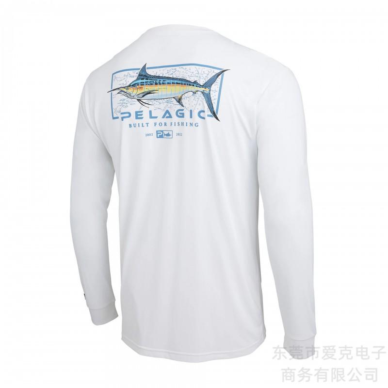 Camicia da pesca da uomo ad asciugatura rapida con protezione UV UPF 50 a maniche lunghe, traspirante, per sport all'aperto, ciclismo
