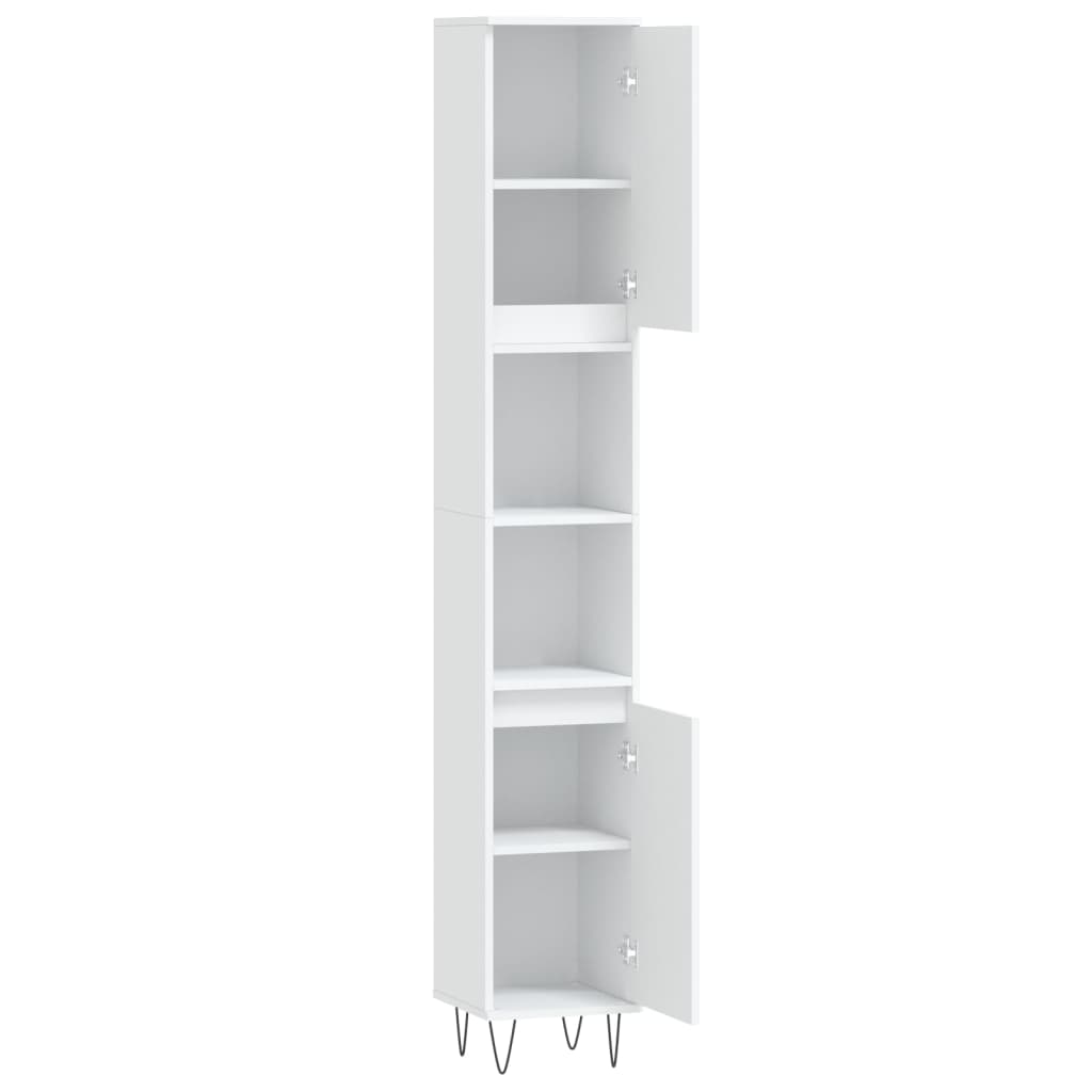 Bathroom Cabinet White 30 x 30 x 190 cm Engineered Wood